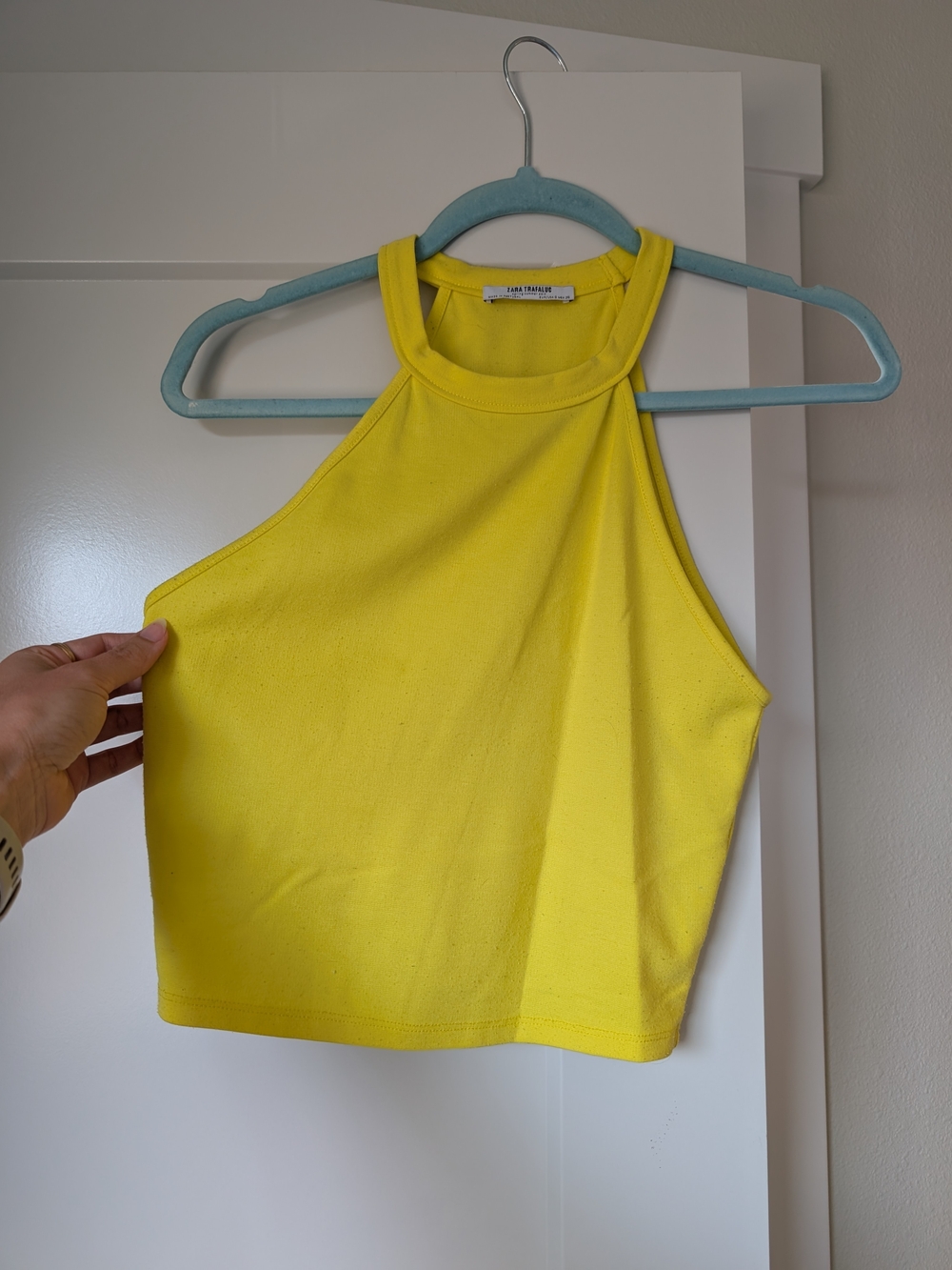 Zara Yellow Halter Crop Top - Women